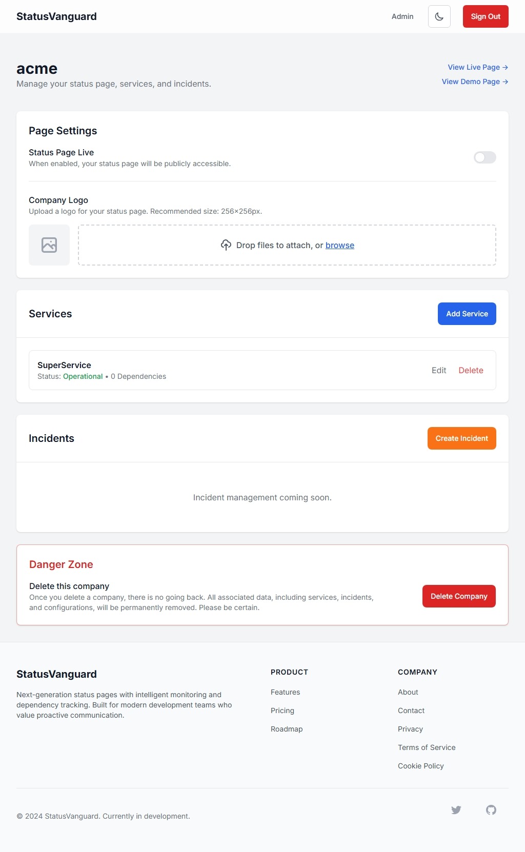 Service Status View